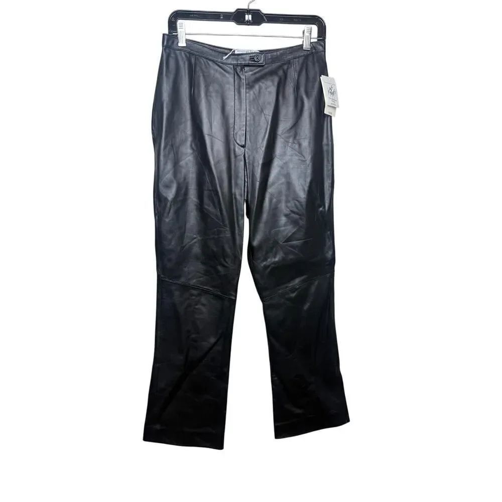 NWT The American Petite for Lord & Taylor Black Leather Pants – Women’s 6P